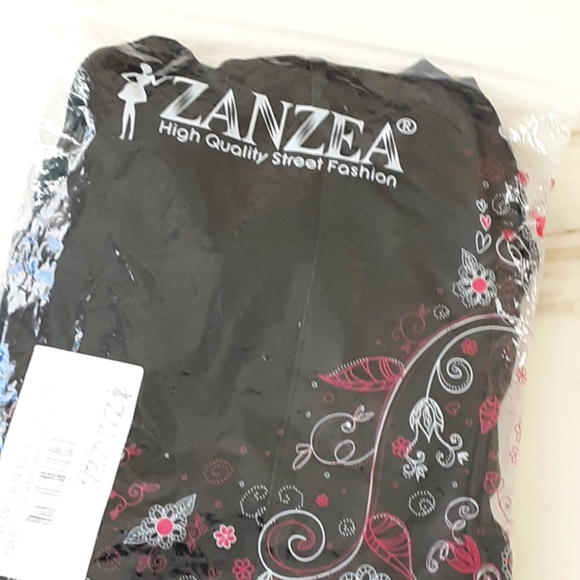 NWT ZANZEA Street Wear Black Faux Leather Tuxedo Striped  Leggings SZ L - Picture 8 of 8